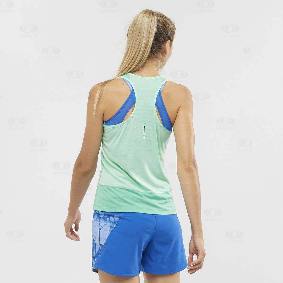 Mint Salomon CROSS RUN Women's T Shirts | US-O2169