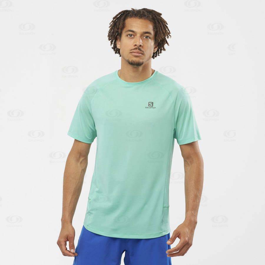 Mint Salomon PROMO CROSS REBEL Men's T Shirts | US-A1703