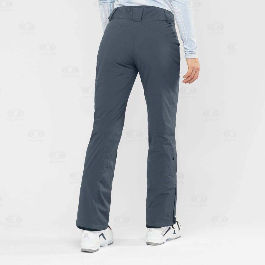 Navy / Blue Salomon THE BRILLIANT Women's Ski Pants | US-N2163