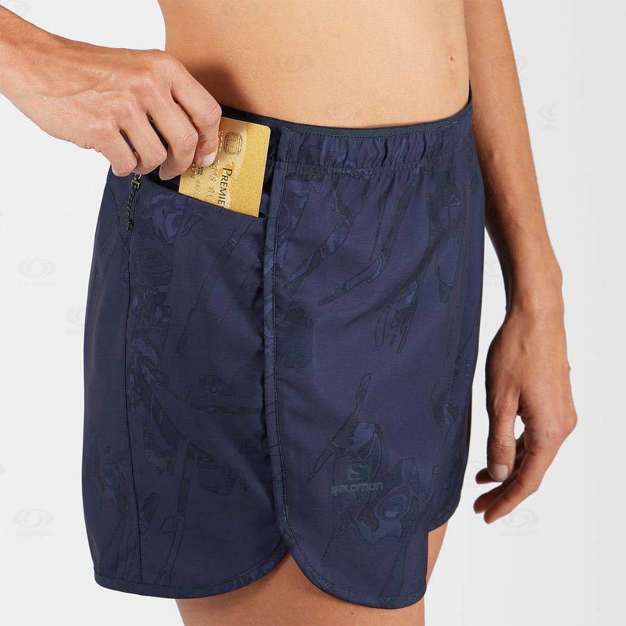 Navy Salomon AGILE Women's Shorts | US-O1201