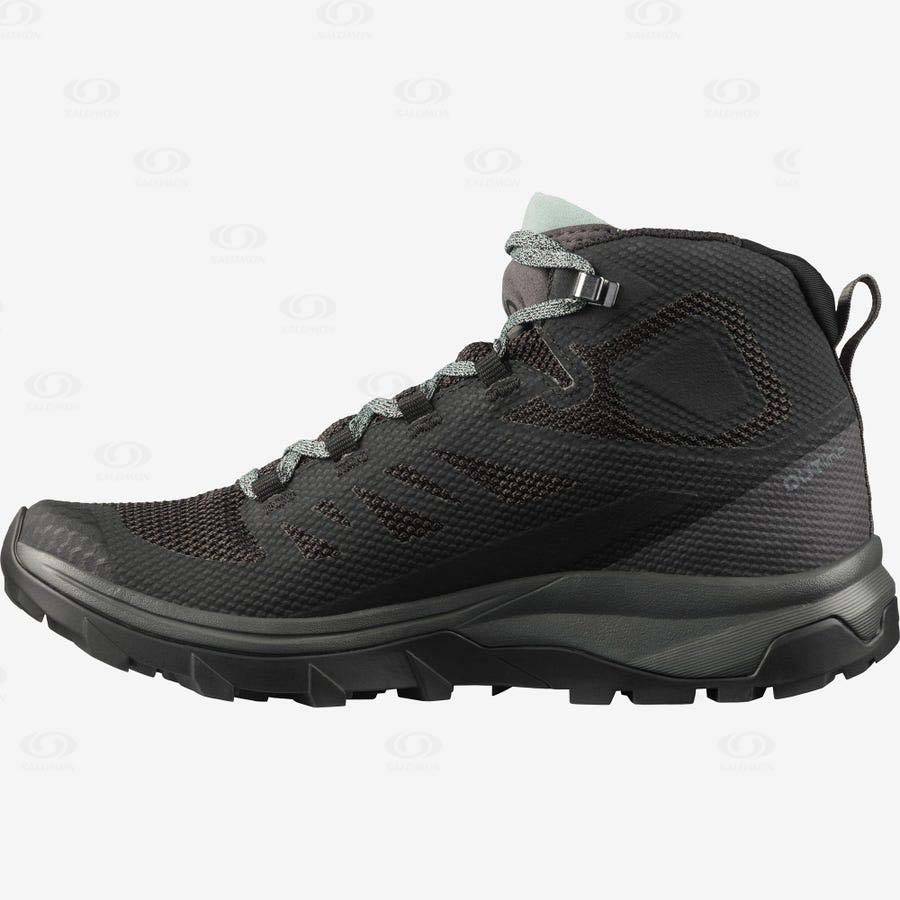 Navy Salomon OUTLINE MID GORE-TEX Women's Hiking Shoes | US-M1181