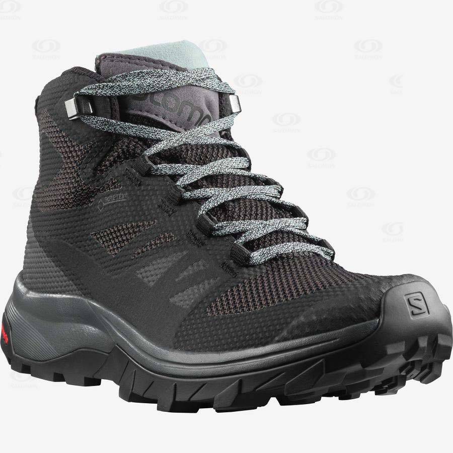 Navy Salomon OUTLINE MID GORE-TEX Women's Hiking Shoes | US-M1181