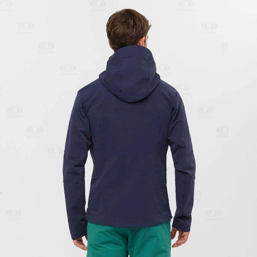 Navy Salomon OUTPEAK SOFTSHELL Men's Softshell Jackets | US-A1829