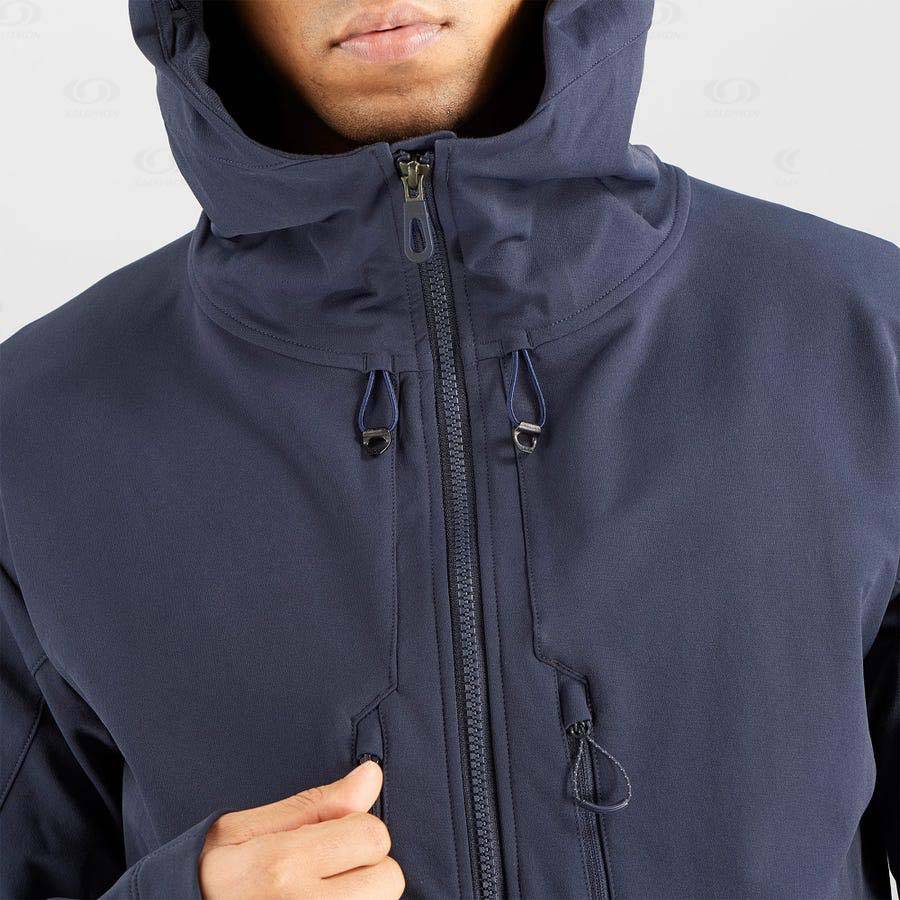 Navy Salomon OUTPEAK SOFTSHELL Men's Softshell Jackets | US-A1829