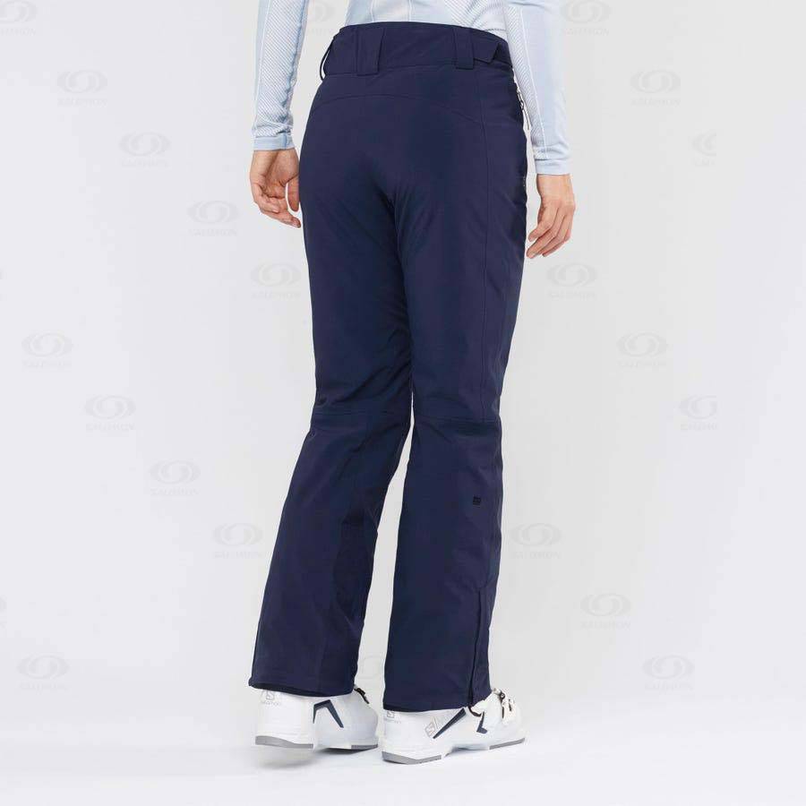 Navy Salomon THE BRILLIANT Women's Ski Pants | US-N1141