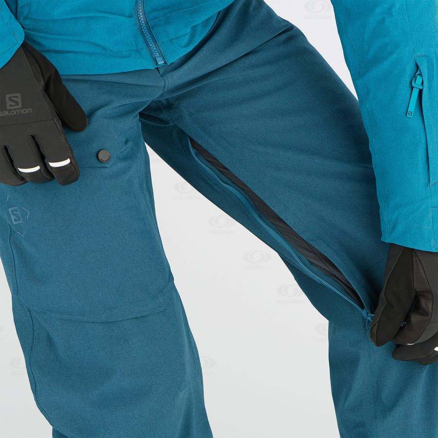 Navy Salomon UNTRACKED Men's Ski Pants | US-L1508