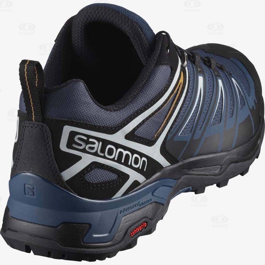 Navy Salomon X ULTRA 3 Men's Hiking Shoes | US-O2267