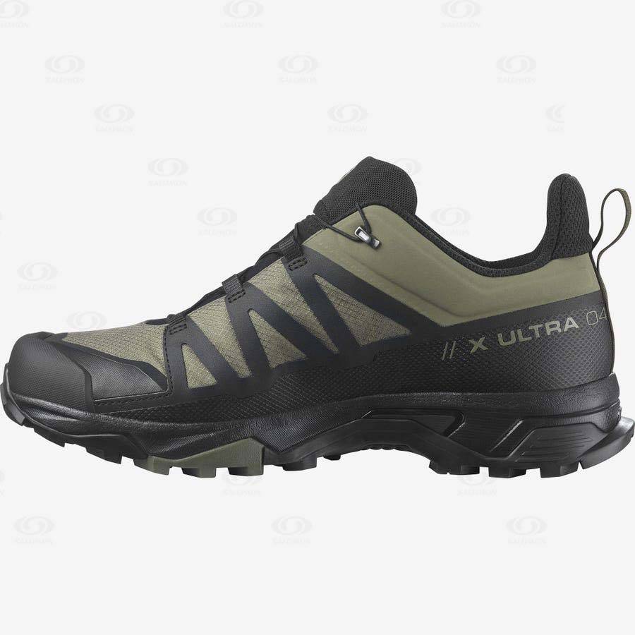 Olive / Black Salomon X ULTRA 4 GORE-TEX Men's Hiking Shoes | US-A2179