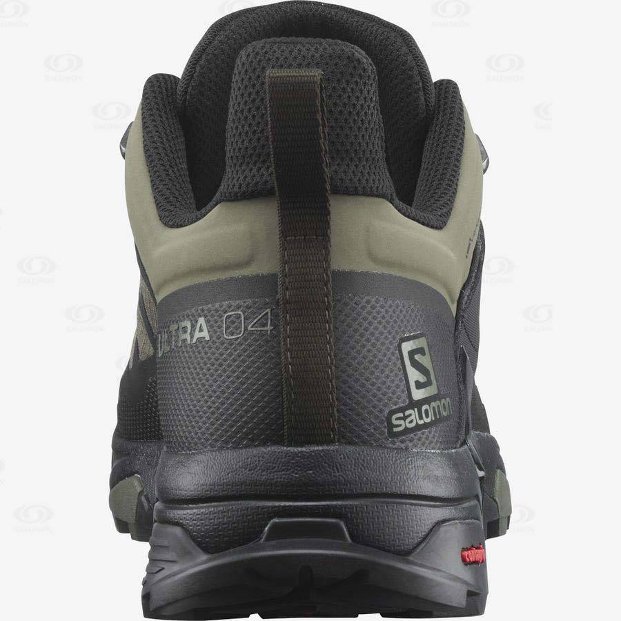 Olive / Black Salomon X ULTRA 4 GORE-TEX Men's Hiking Shoes | US-A2179