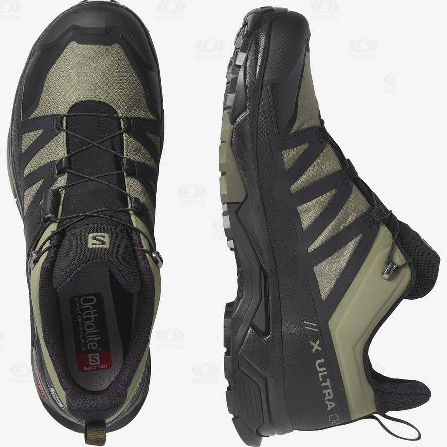 Olive / Black Salomon X ULTRA 4 GORE-TEX Men's Hiking Shoes | US-A2179