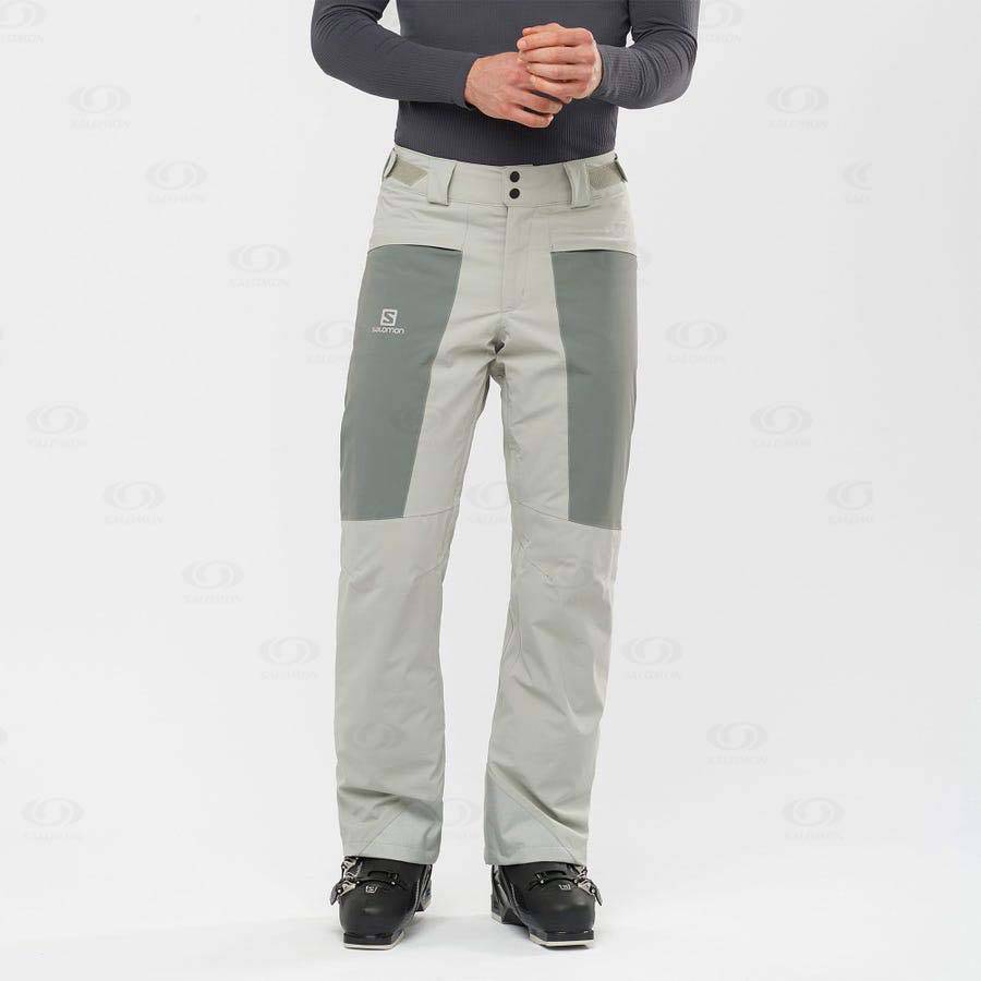 Olive Salomon BRILLIANT Men's Ski Pants | US-S1590