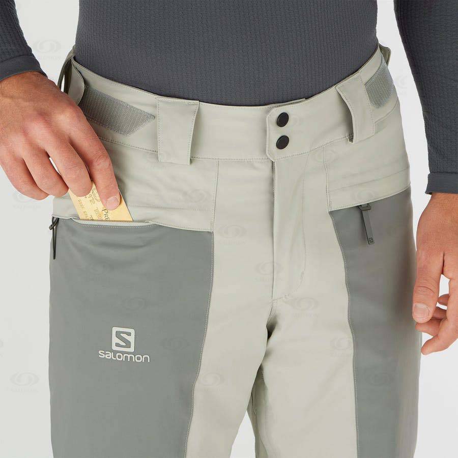 Olive Salomon BRILLIANT Men's Ski Pants | US-S1590