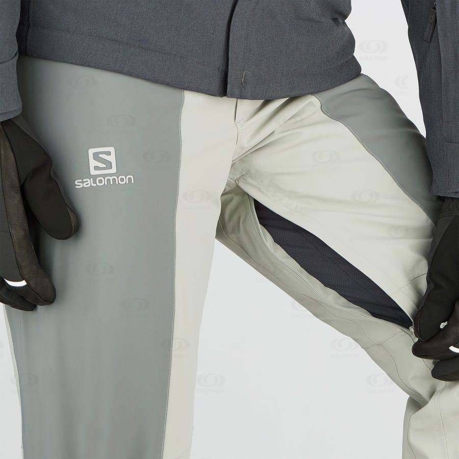 Olive Salomon BRILLIANT Men's Ski Pants | US-S1590