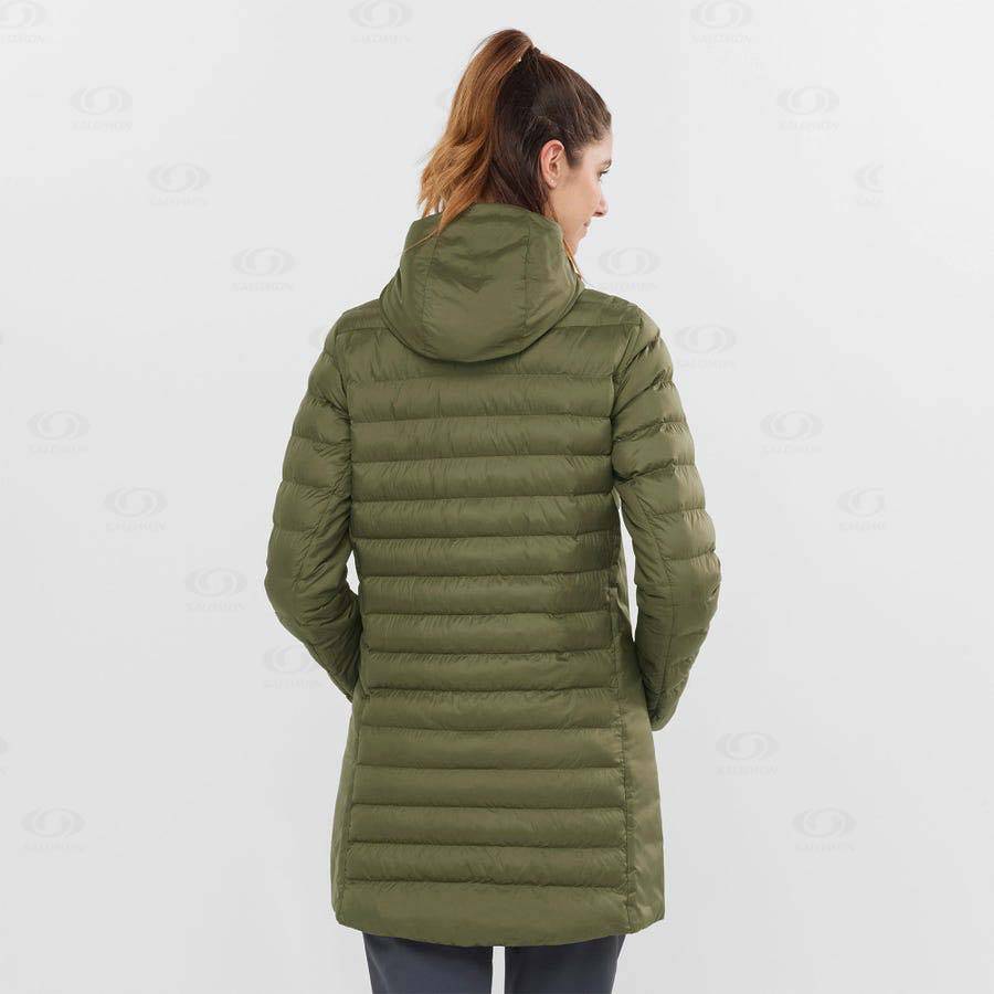 Olive Salomon ESSENTIAL XWARM LONG Women's Insulated Jackets | US-W3980