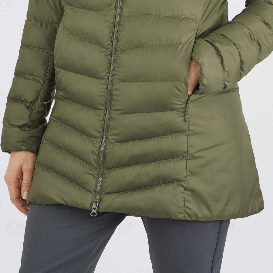 Olive Salomon ESSENTIAL XWARM LONG Women's Insulated Jackets | US-W3980