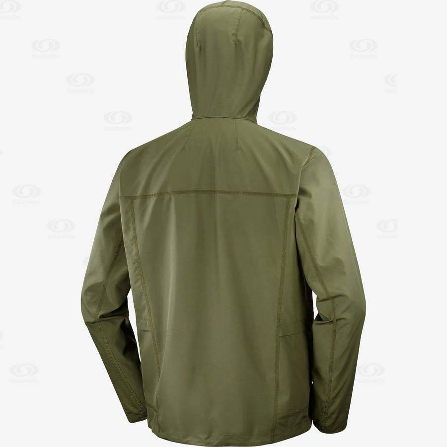 Olive Salomon OUTLIFE PACKABLE SHELL U Women's Windbreakers Jacket | US-L2257