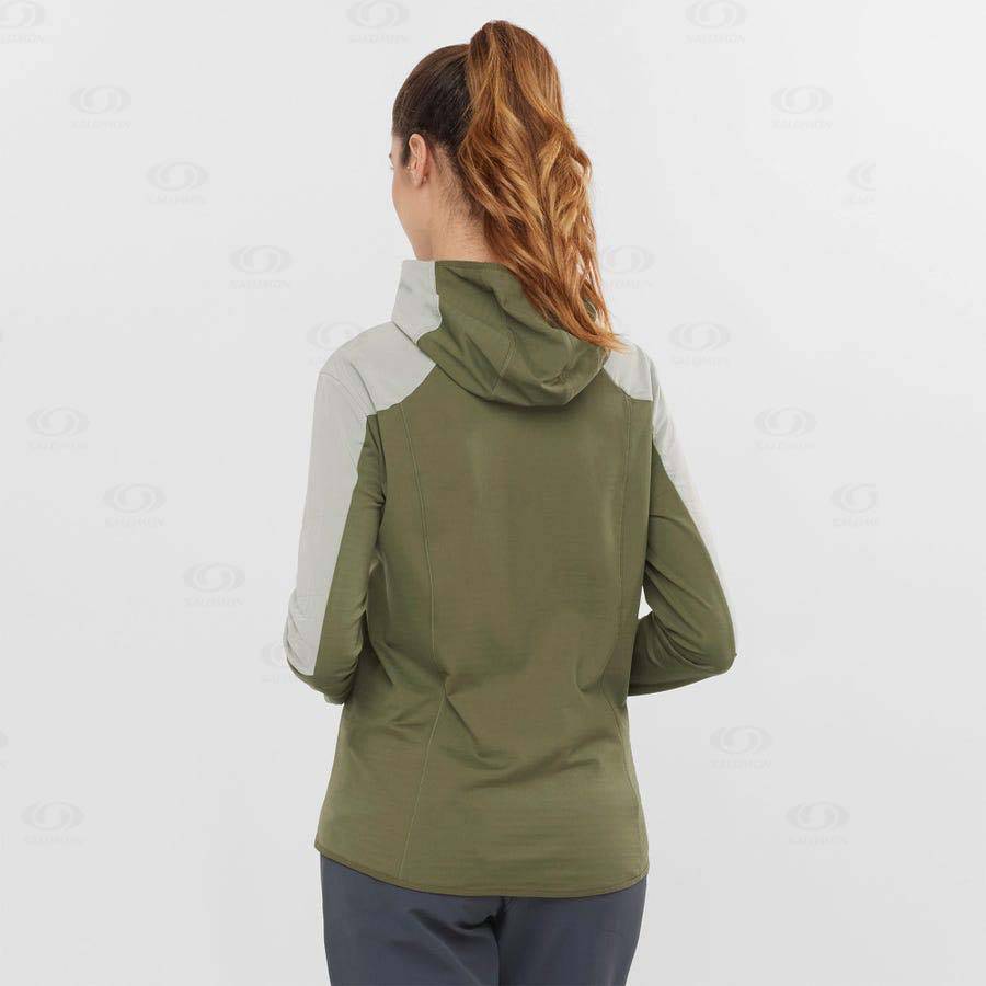 Olive Salomon OUTLINE ALL SEASON HYBRID Women's Hoodie | US-S2101