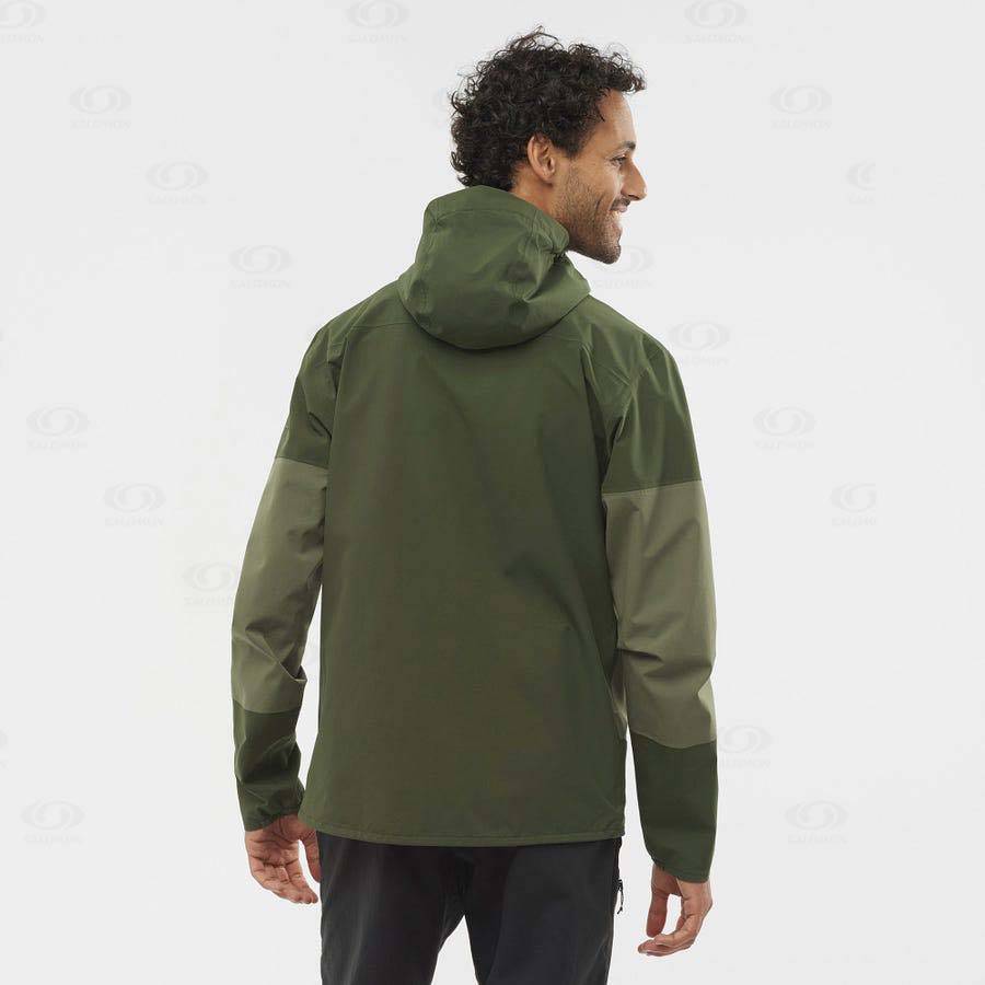 Olive Salomon OUTRACK WATERPROOF 2.5L Men's Waterproof Jackets | US-O2337