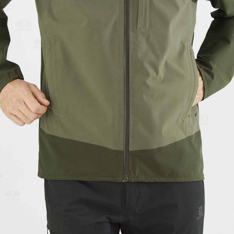 Olive Salomon OUTRACK WATERPROOF 2.5L Men's Waterproof Jackets | US-O2337