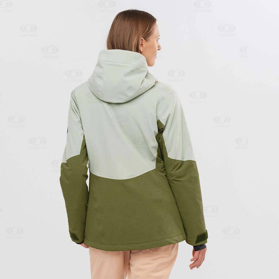 Olive Salomon PROOF LIGHT Women's Ski Jackets | US-W1590