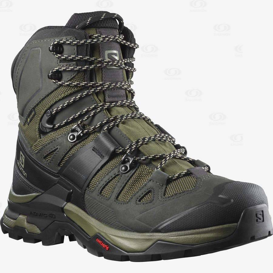 Olive Salomon QUEST 4 GORE-TEX Men's Hiking Shoes | US-L2334