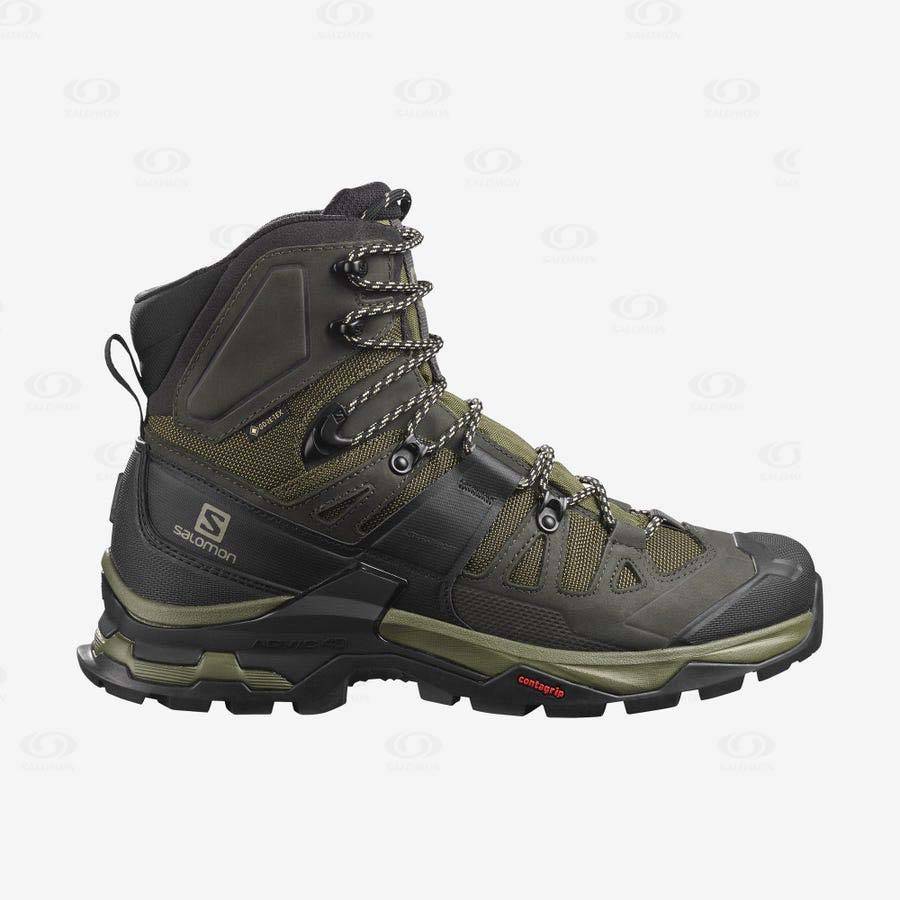 Olive Salomon QUEST 4 GORE-TEX Men\'s Hiking Shoes | US-L2334