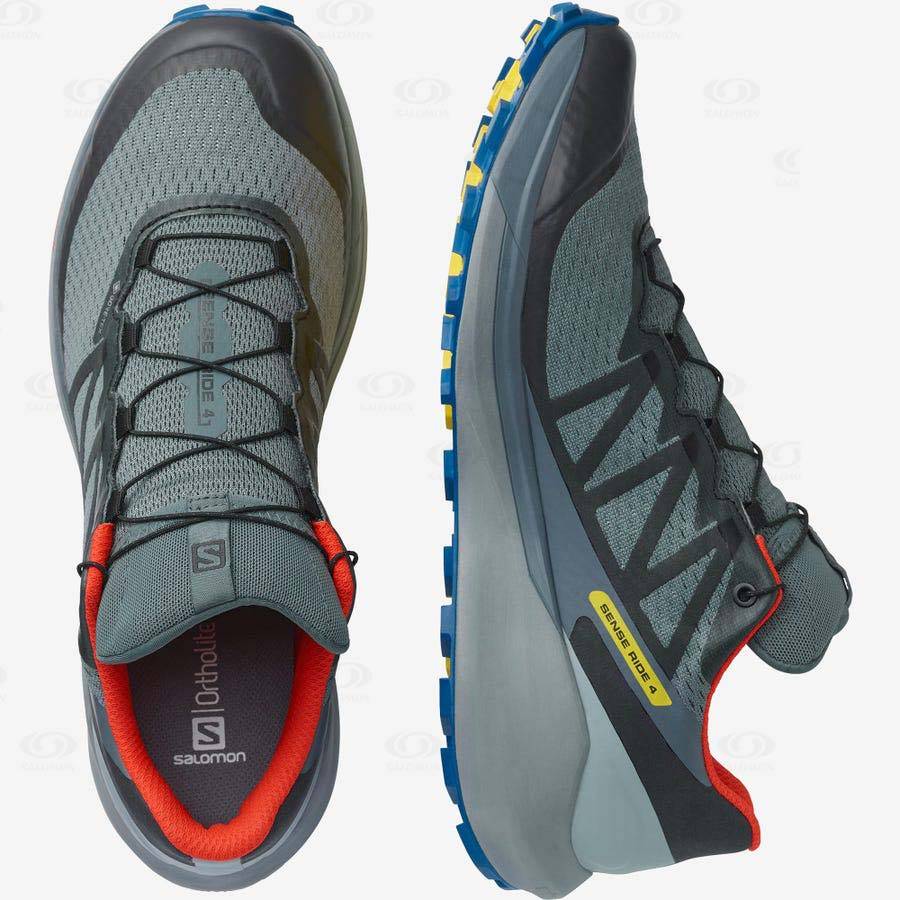 Olive Salomon SENSE RIDE 4 GORE-TEX INVISIBLE FIT Men's Trail Running Shoes | US-S2143