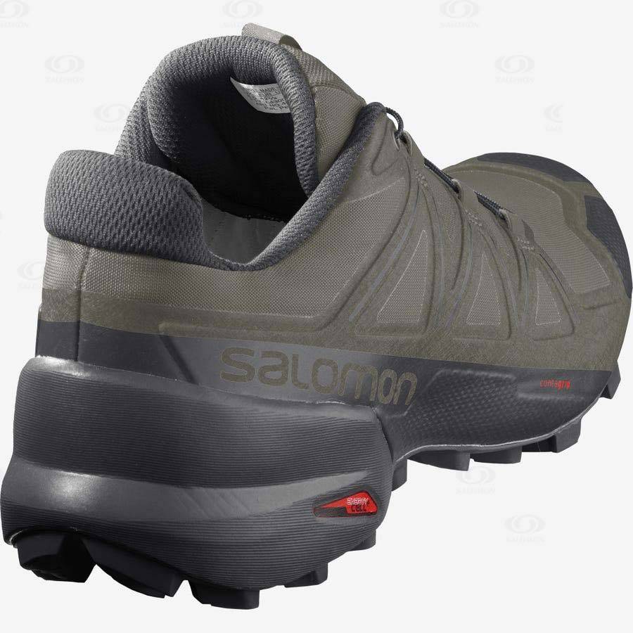 Olive Salomon SPEEDCROSS 5 WIDE Men's Trail Running Shoes | US-O2209