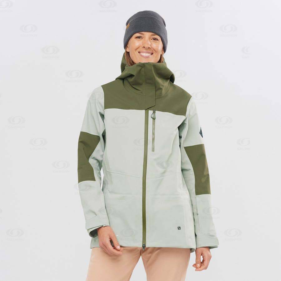 Olive Salomon STANCE 3L Women's Ski Jackets | US-L1123