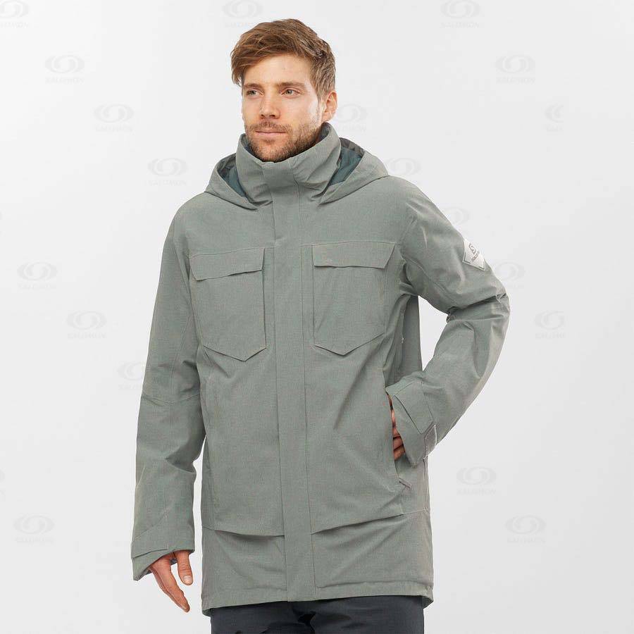 Olive Salomon STANCE CARGO Men's Ski Jackets | US-A1843