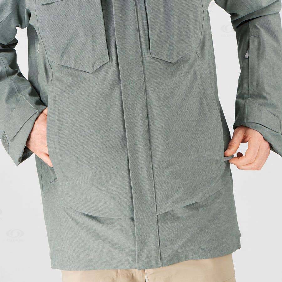 Olive Salomon STANCE CARGO Men's Ski Jackets | US-A1843