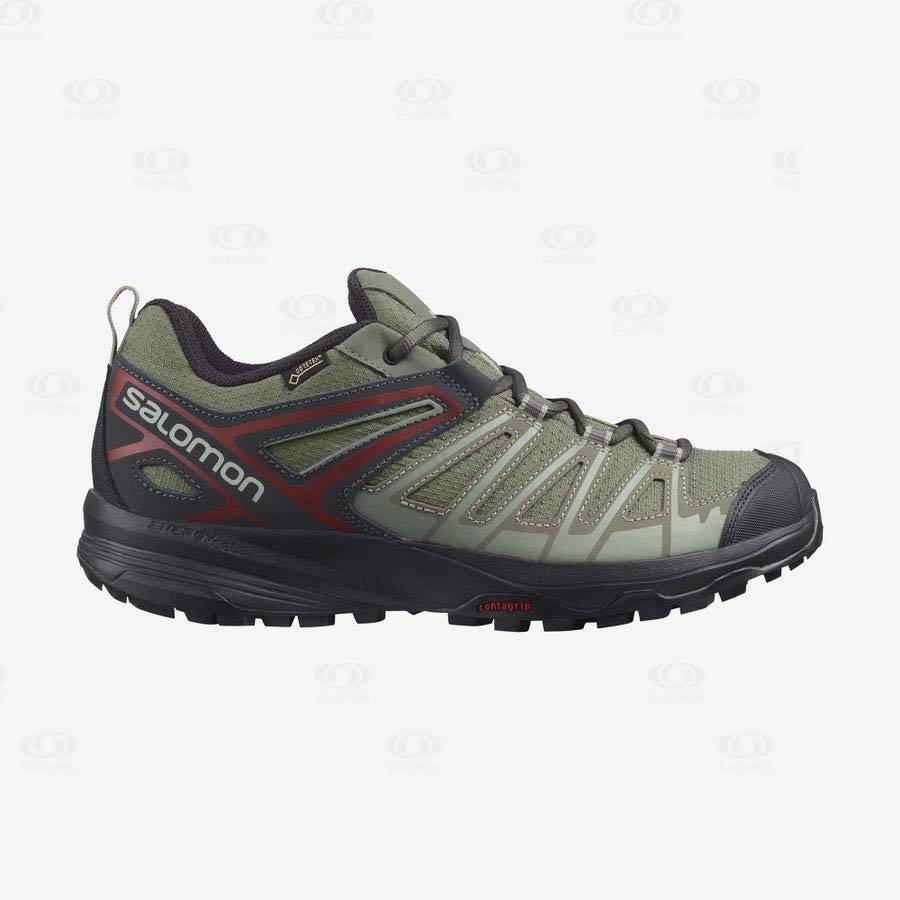 Olive Salomon X CREST GORE-TEX Men\'s Hiking Shoes | US-W1620