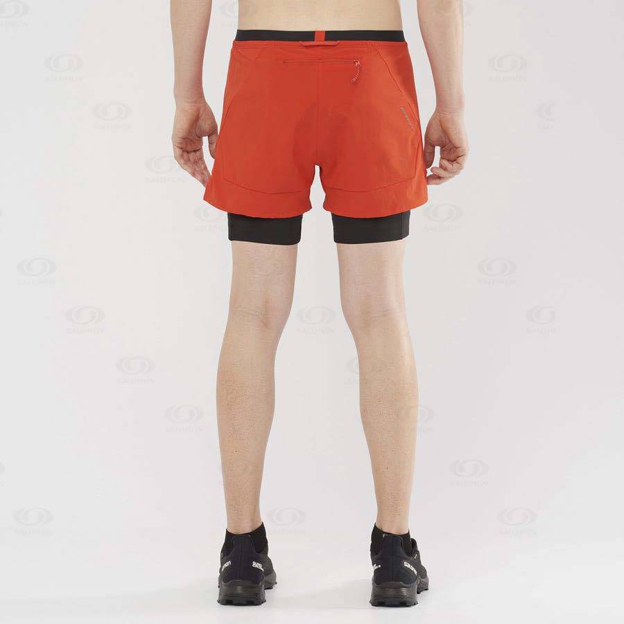 Orange Salomon CROSS 2IN1 Men's Shorts | US-A1997