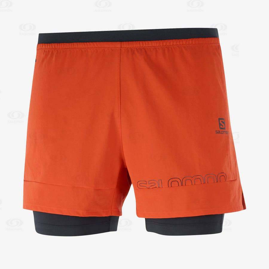 Orange Salomon CROSS 2IN1 Men\'s Shorts | US-A1997