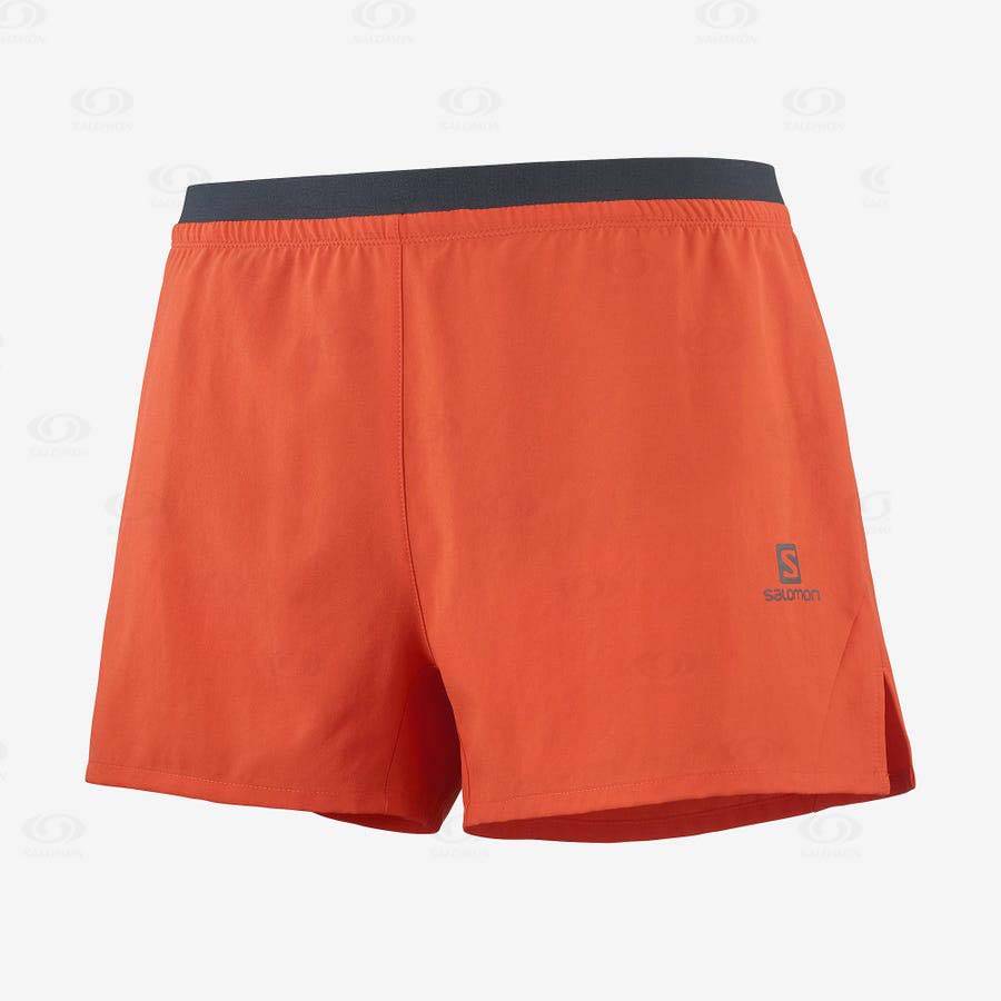 Orange Salomon CROSS 3\'\' Men\'s Shorts | US-wA1738