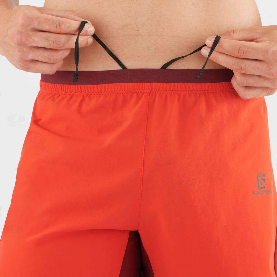 Orange Salomon CROSS 5'' Men's Shorts | US-W1350