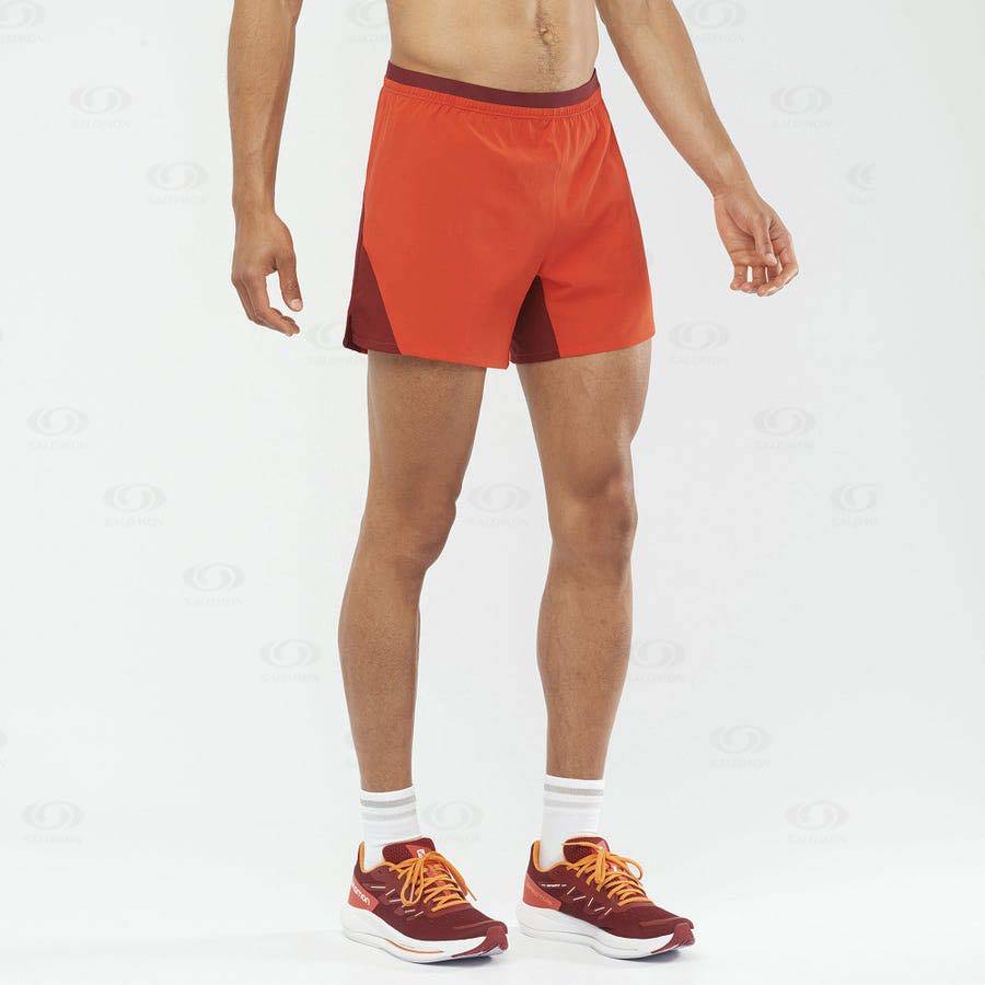 Orange Salomon CROSS 5'' Men's Shorts | US-W1350