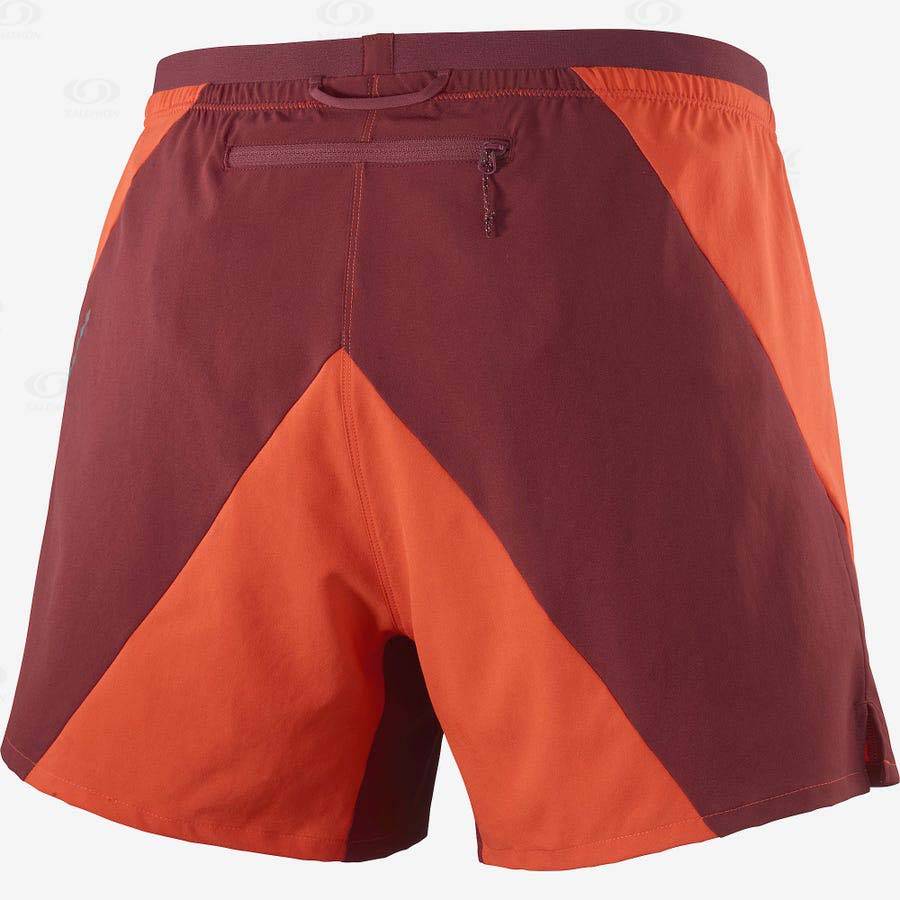 Orange Salomon CROSS 5'' Men's Shorts | US-W1350