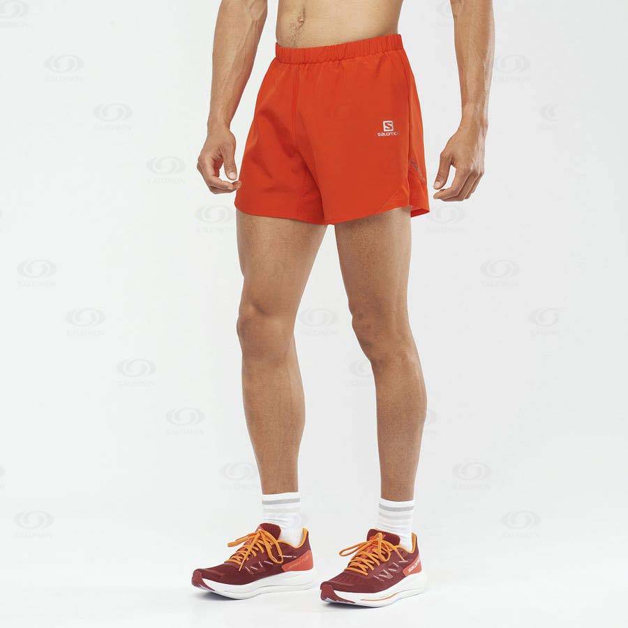 Orange Salomon CROSS REBEL 5'' Men's Shorts | US-O1075