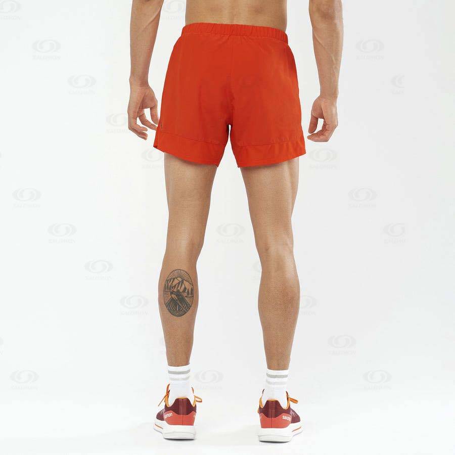 Orange Salomon CROSS REBEL 5'' Men's Shorts | US-O1075