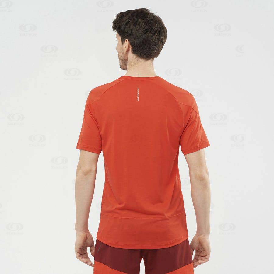 Orange Salomon CROSS RUN Men's T Shirts | US-W3270