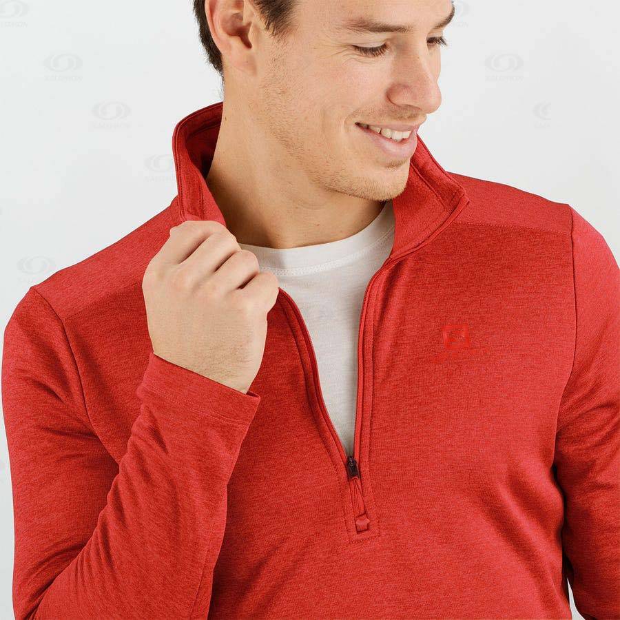 Orange Salomon ESSENTIAL LIGHTWARM SEAMLESS Men's Hoodie | US-O2587