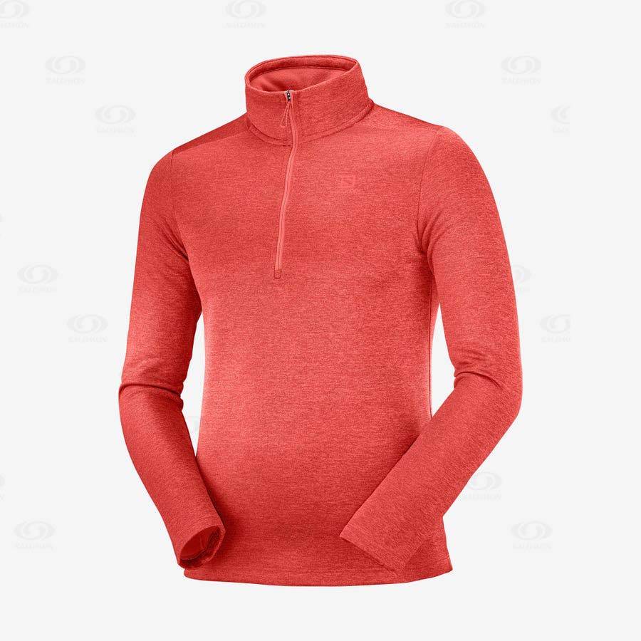 Orange Salomon ESSENTIAL LIGHTWARM SEAMLESS Men\'s Hoodie | US-O2587