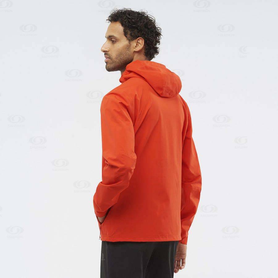 Orange Salomon ESSENTIAL WATERPROOF 2.5L Men's Waterproof Jackets | US-W1700