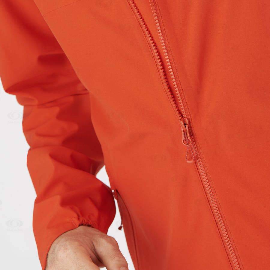 Orange Salomon ESSENTIAL WATERPROOF 2.5L Men's Waterproof Jackets | US-W1700