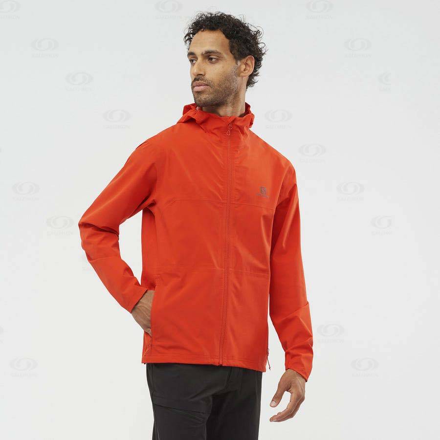 Orange Salomon ESSENTIAL WATERPROOF 2.5L Men's Waterproof Jackets | US-W1700