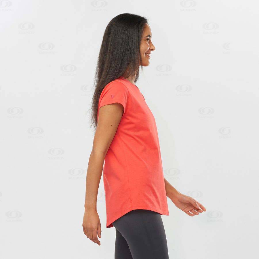 Orange Salomon OUTLIFE SCOOP HEM TEE W Women's T Shirts | US-M2042