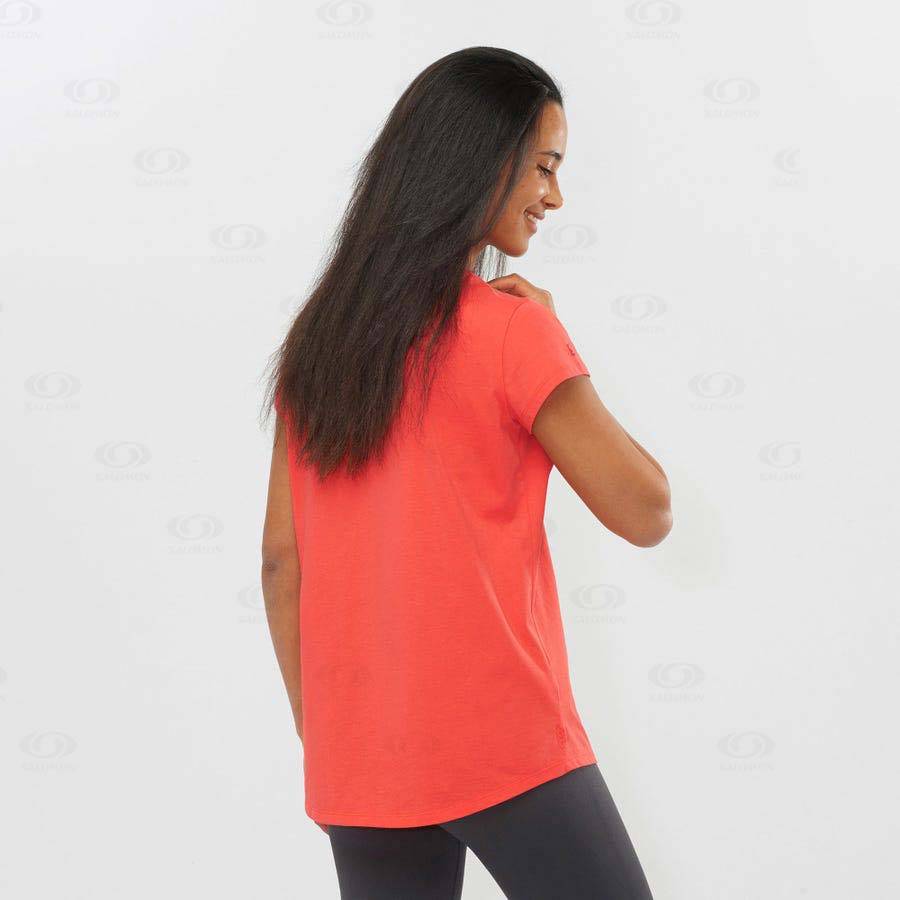 Orange Salomon OUTLIFE SCOOP HEM TEE W Women's T Shirts | US-M2042