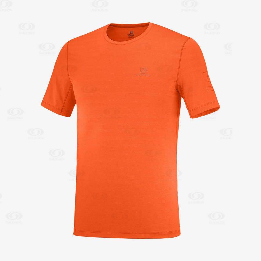 Orange Salomon OUTLINE Men\'s T Shirts | US-S1807