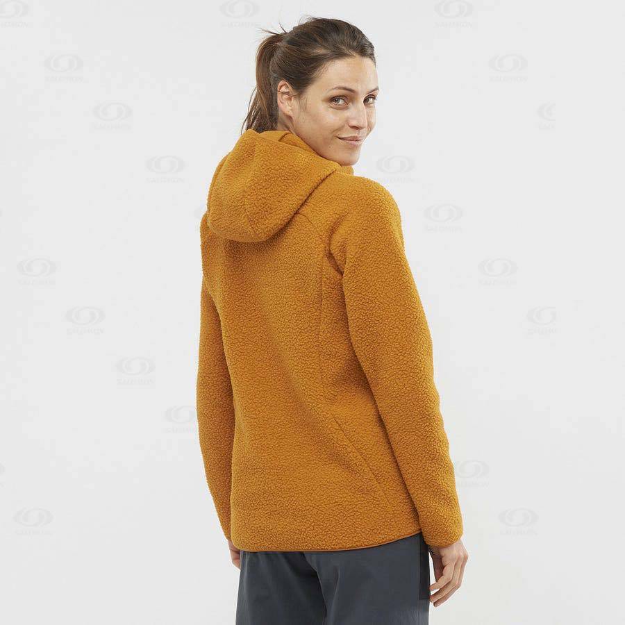 Orange Salomon OUTLINE WARM TEDDY Women's Hoodie | US-L1158